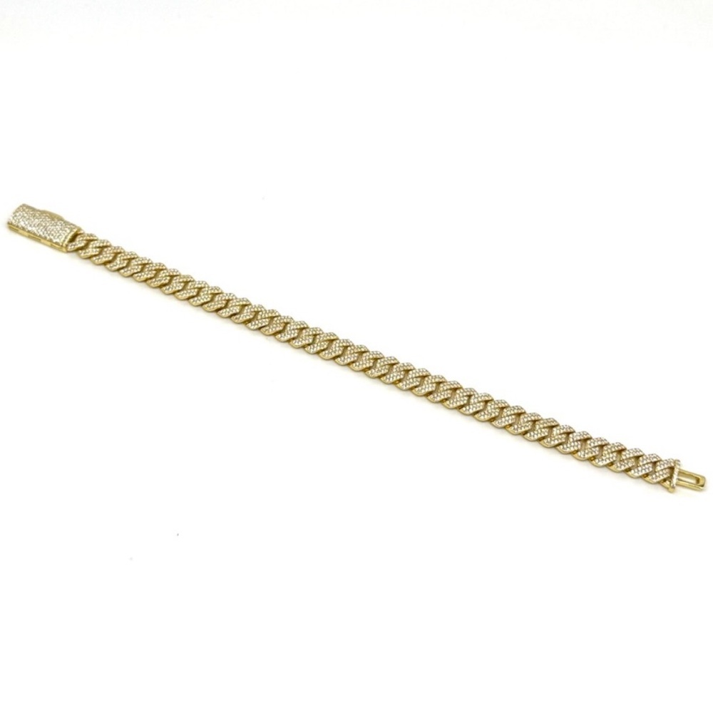 18K Gold Plated, 3.4CTW Moissanite Square Miami Cuban Bracelet - Picture 1 of 7